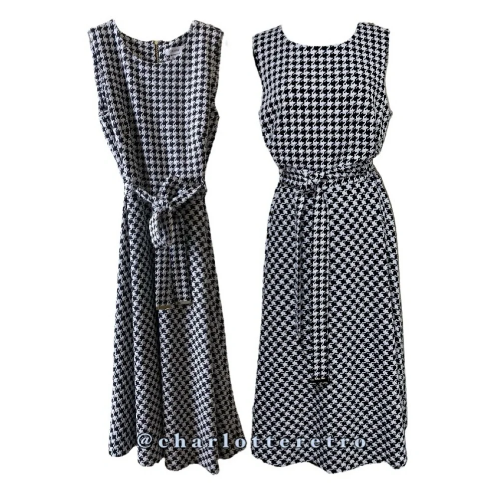 NWT Calvin Klein Houndstooth Ponte Knit Dress